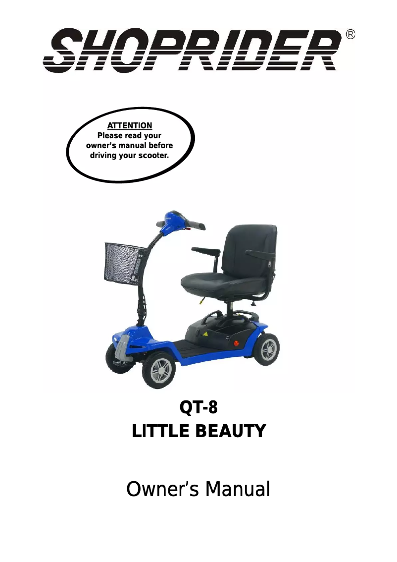 Image de la première page du manuel de l'appareil QT-8 Little Beauty