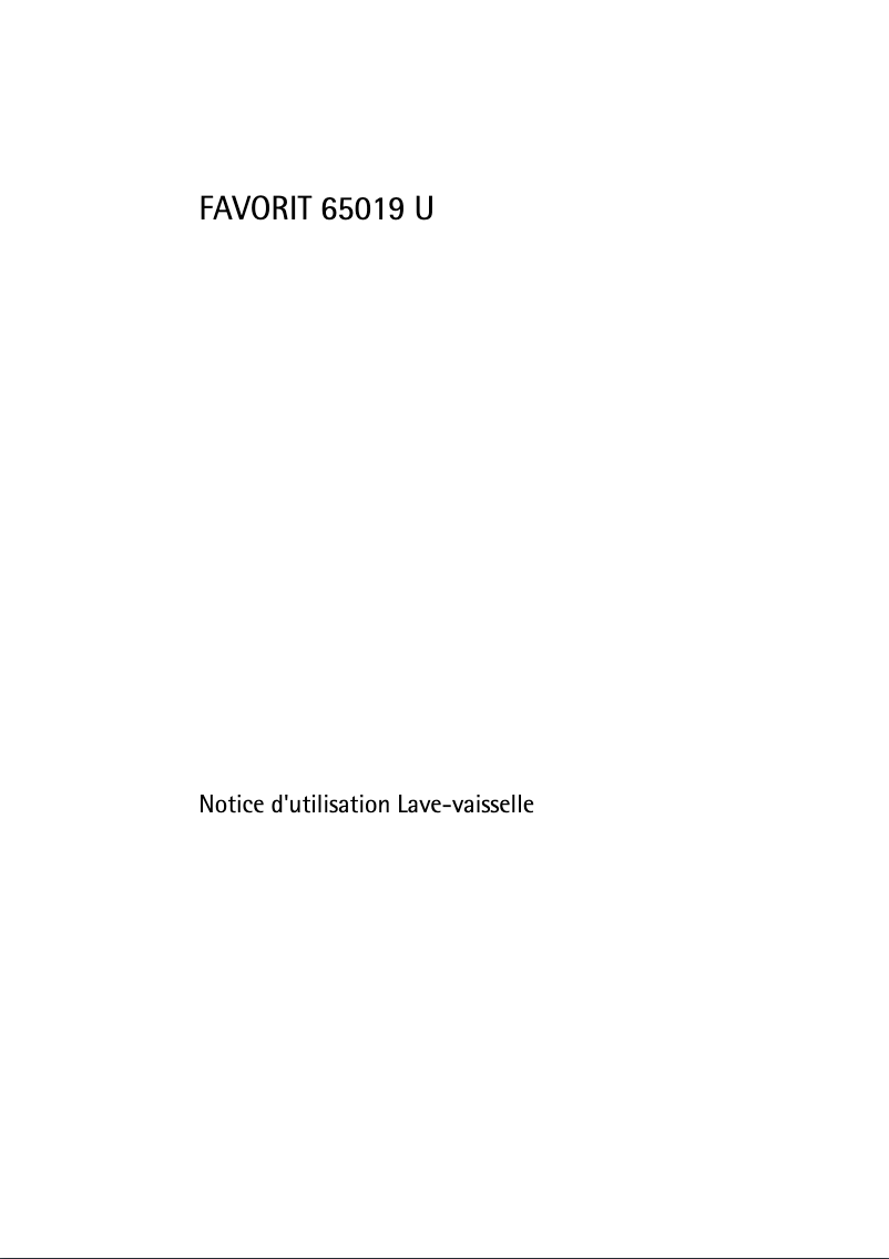 Page 1 de la notice Manuel utilisateur AEG F65019UM