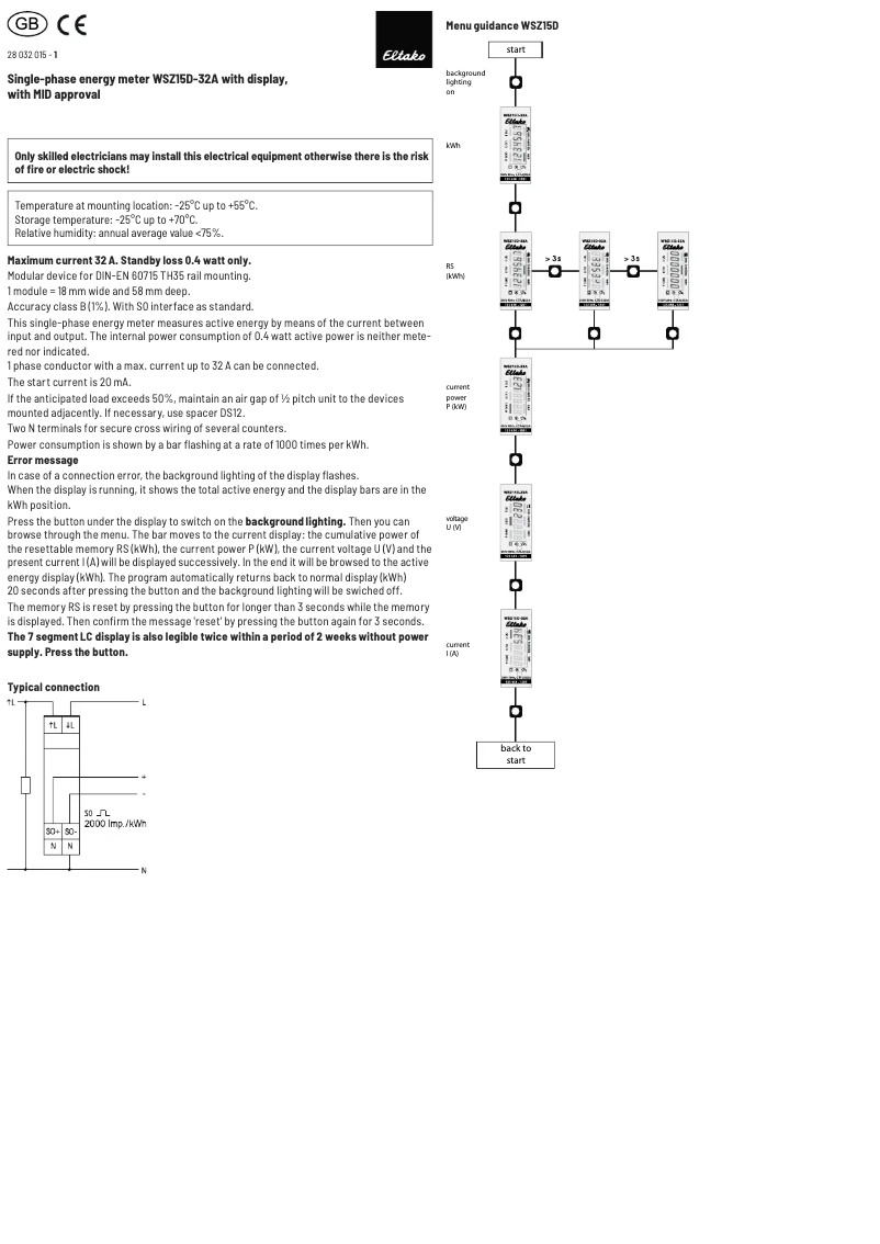 Page n°1 - Manuel utilisateur Eltako WSZ15D-32A