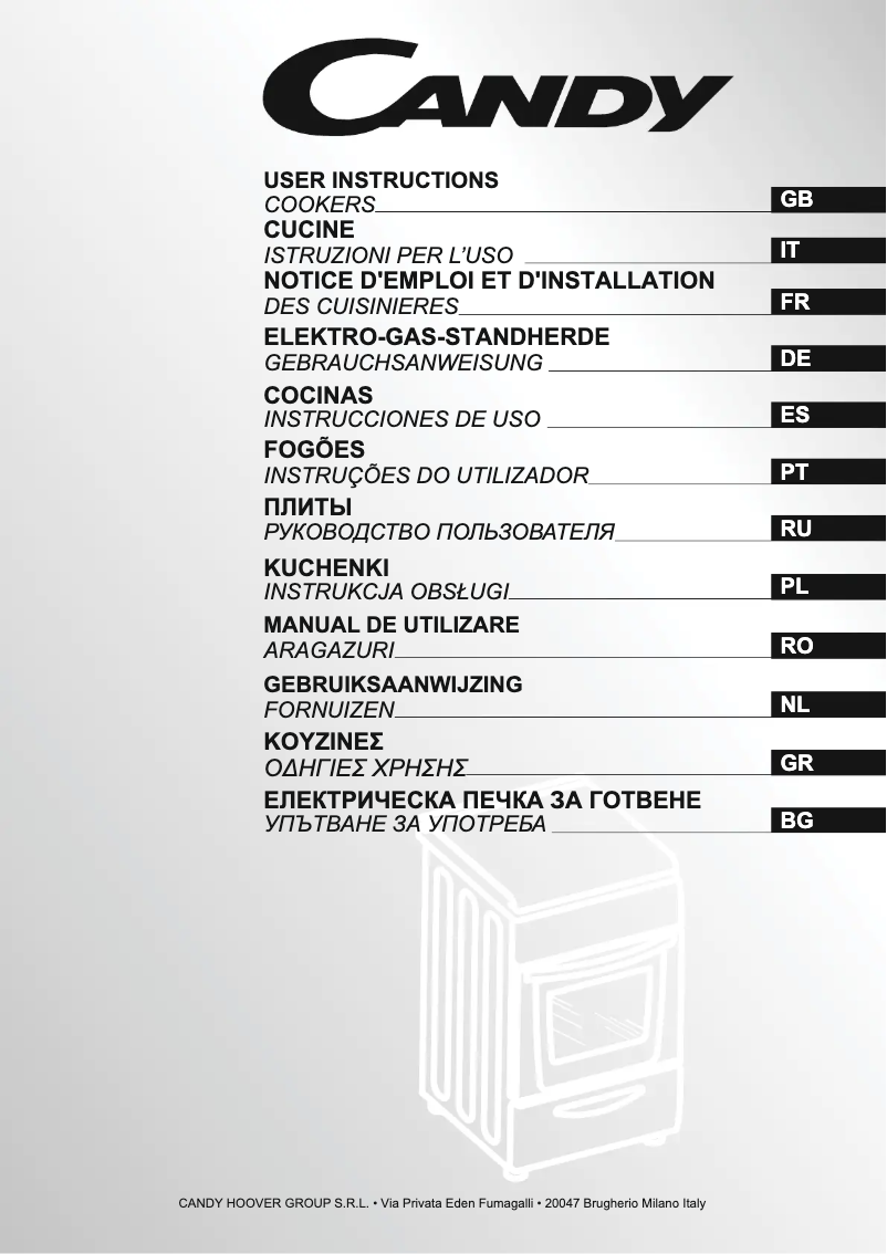 Page 1 de la notice Manuel utilisateur Candy CCE5503W/1