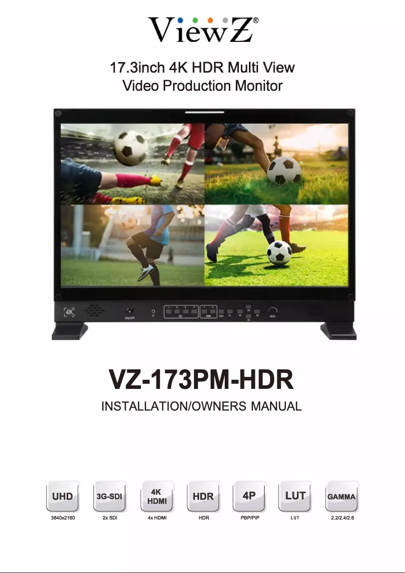 Page n°1 - Manuel utilisateur ViewZ VZ-173PM-HDR