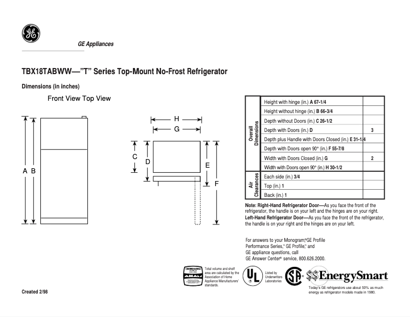 Image de la première page du manuel de l'appareil TBX18TABWW