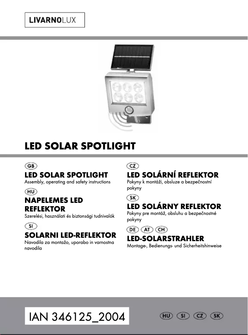 Page 1 de la notice Manuel utilisateur Livarno Lux IAN 346125