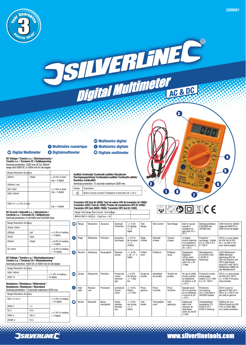Page 1 de la notice Manuel utilisateur Silverline 589681