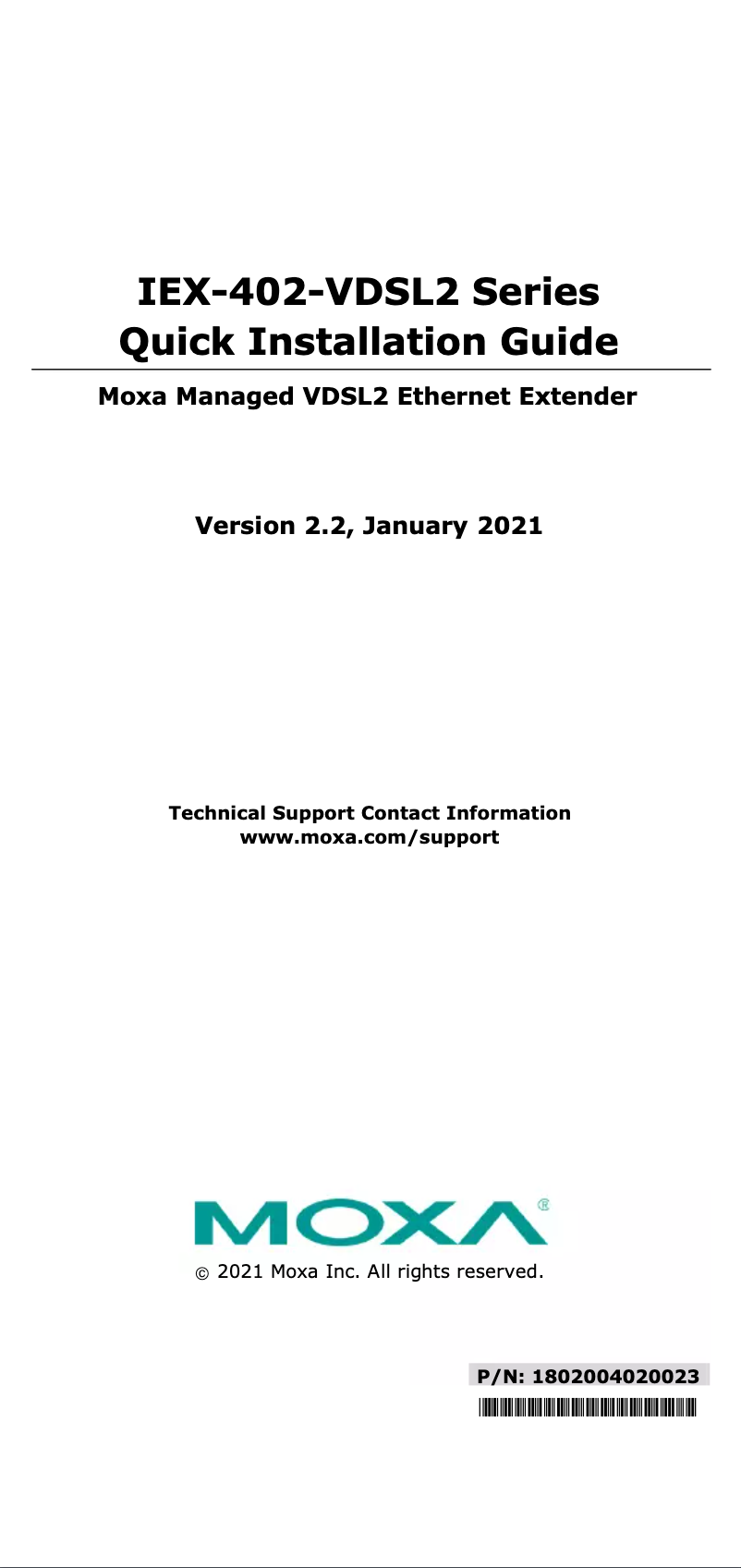 Page n°1 - Manuel utilisateur Moxa IEX-402-SHDSL-T