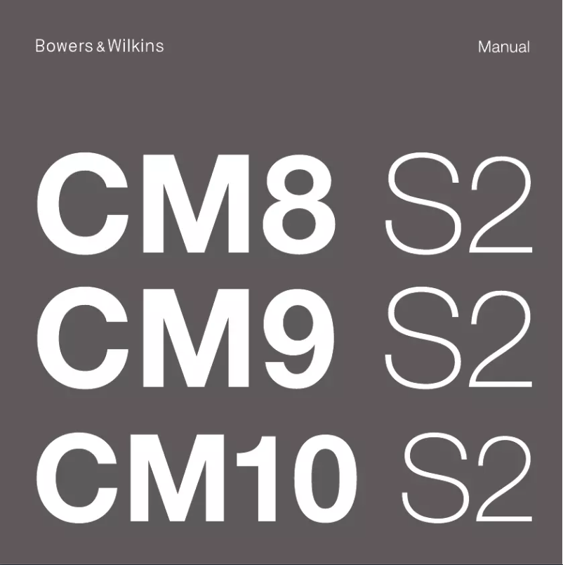 Page n°1 - Manuel utilisateur Bowers & Wilkins CM9 S2