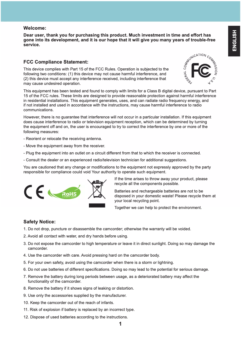 Page 1 de la notice Manuel utilisateur Aiptek iH3