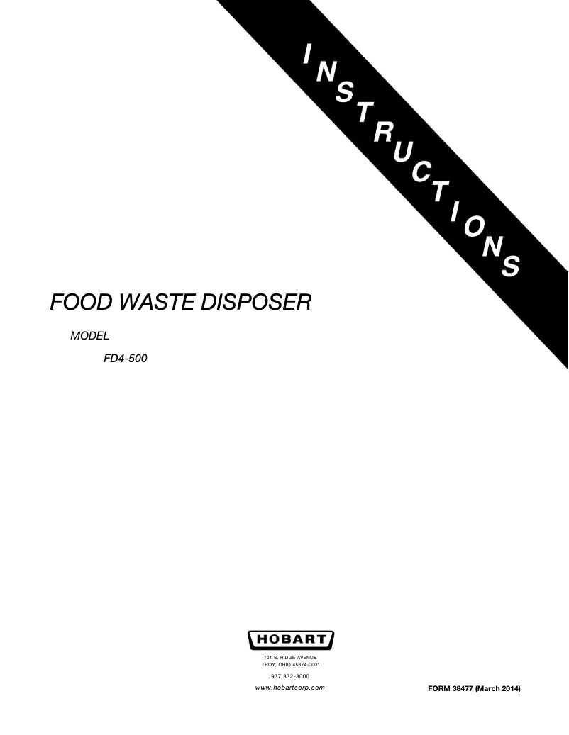 Page n°1 - Manuel utilisateur Hobart FD4-500
