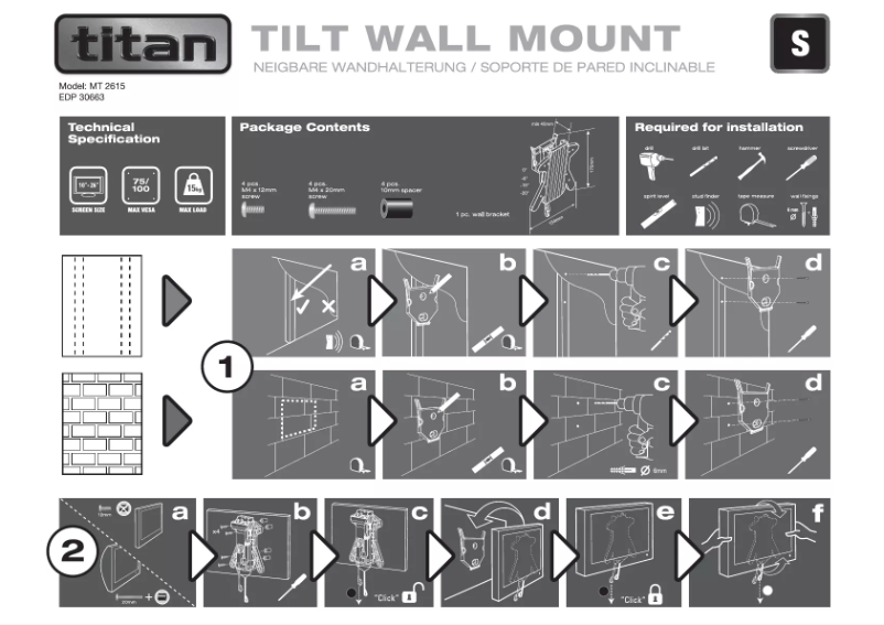 Page n°1 - Manuel utilisateur Titan MT 2615