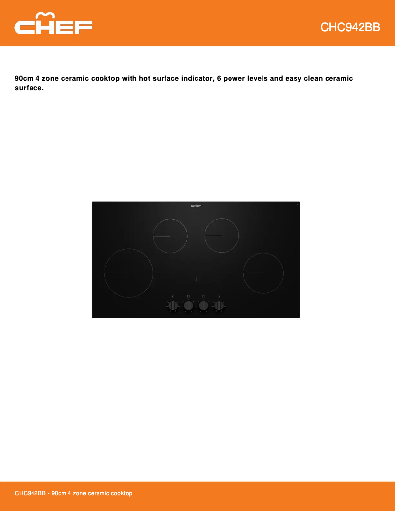 Page 1 de la notice Fiche technique Chef CHC942BB