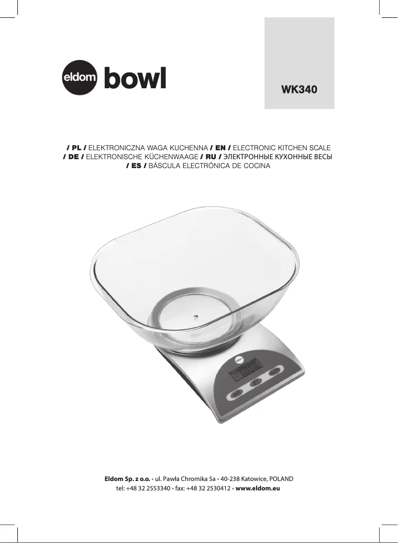 Image de la première page du manuel de l'appareil Bowl WK340