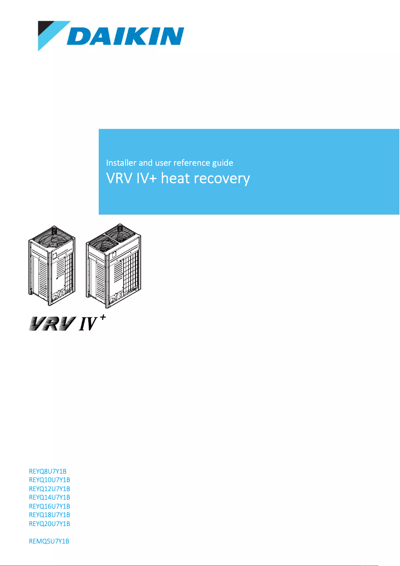 Page n°1 - Manuel utilisateur Daikin REYQ16U7Y1B