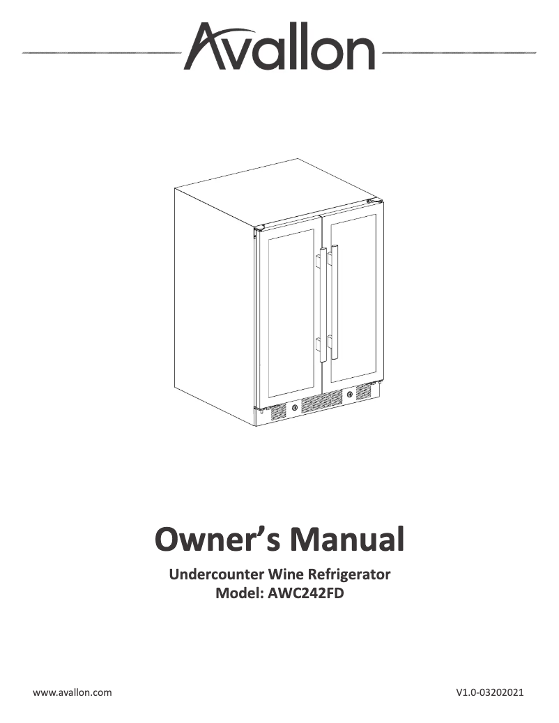 Page n°1 - Guide d'installation Avallon AWC242FD