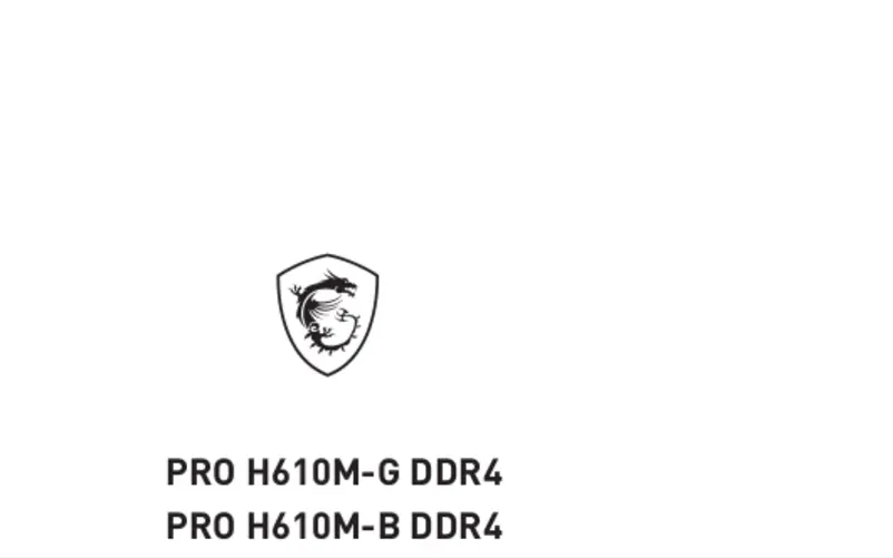 Image de la première page du manuel de l'appareil PRO B660M-E DDR4