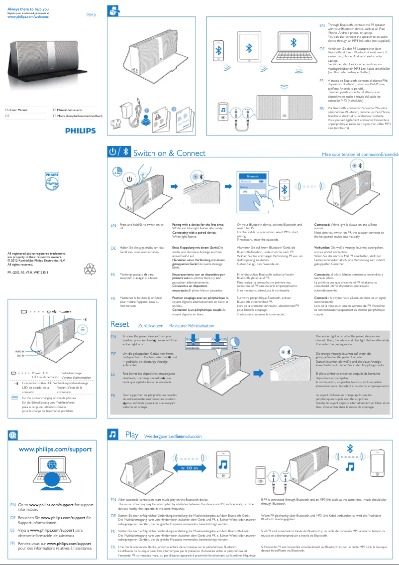 Page n°1 - Manuel utilisateur Philips Fidelio P10