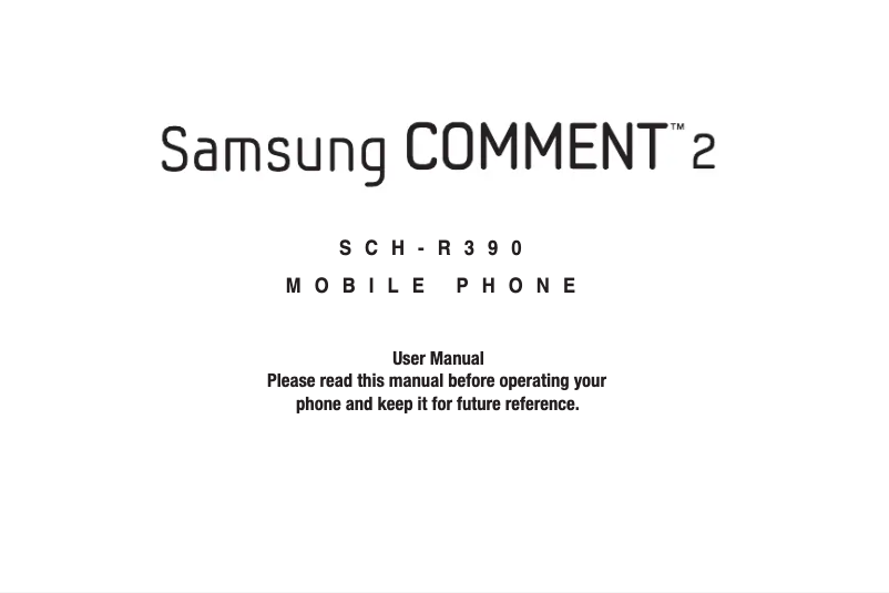 Page 1 de la notice Manuel utilisateur Samsung Comment 2