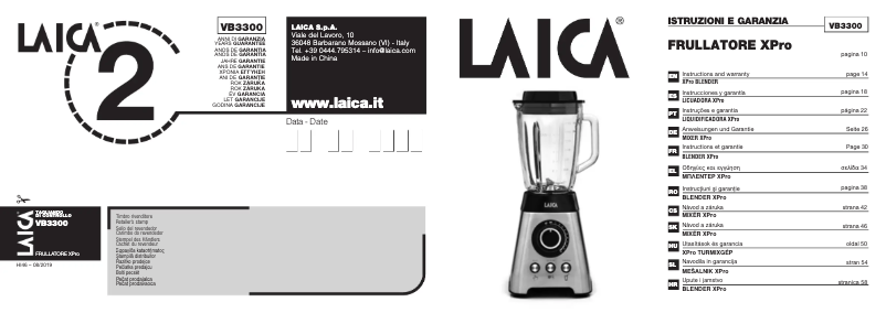 Page 1 de la notice Manuel utilisateur Laica VB3300