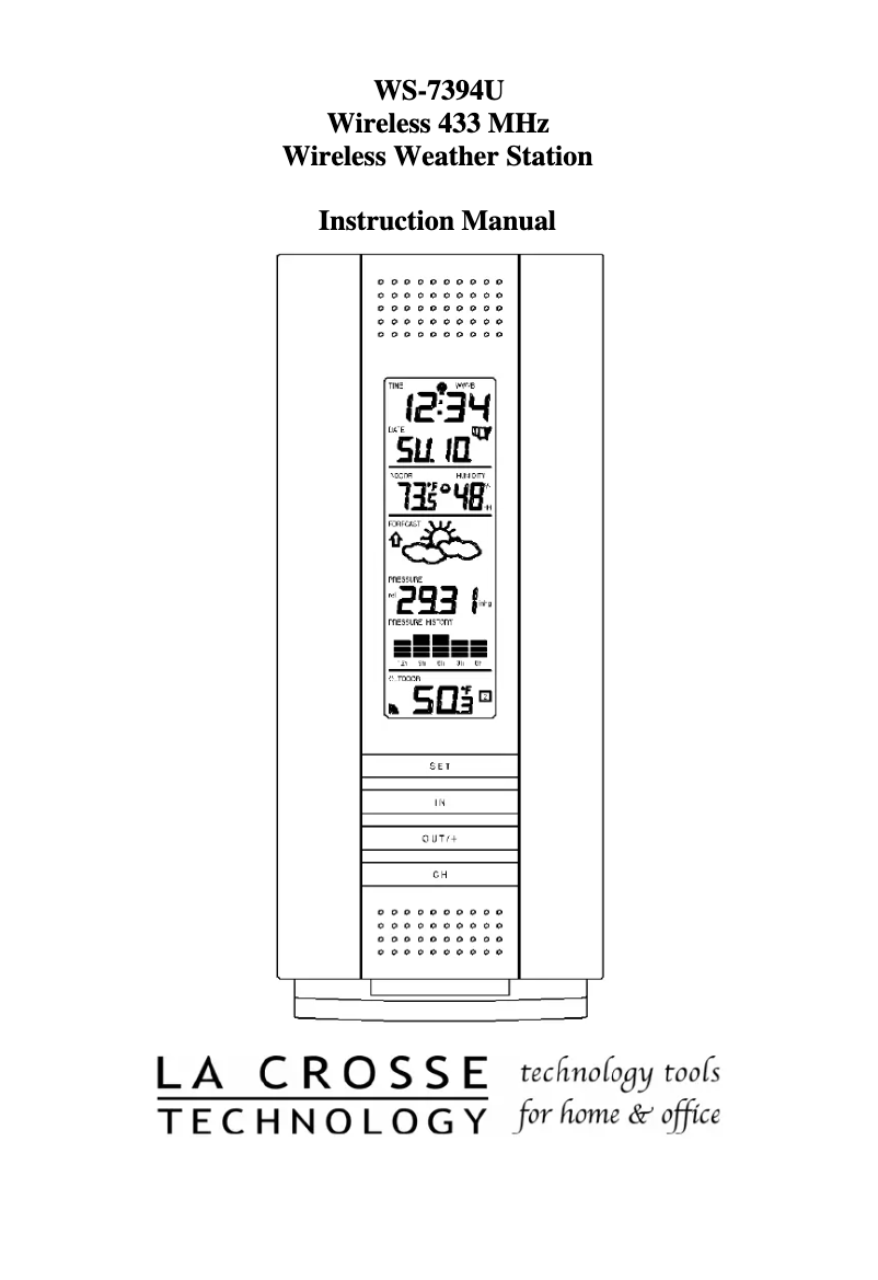 Page n°1 - Manuel utilisateur La Crosse Technology WS-7394U-AL