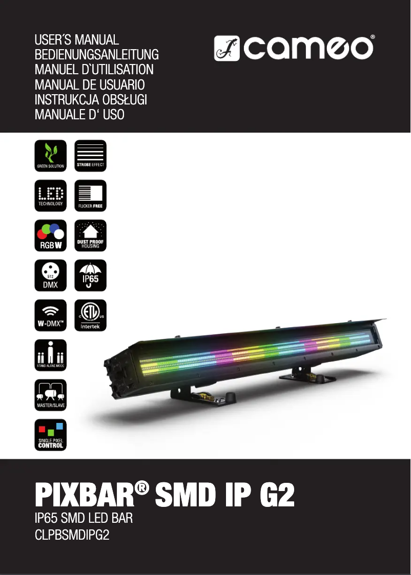 Page n°1 - Manuel utilisateur Cameo PIXBAR SMD IP G2