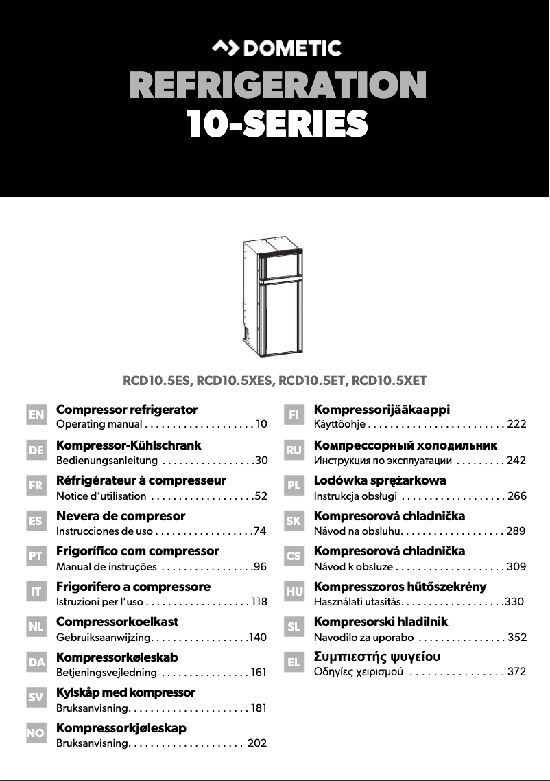 Página 1 del manual Manual de usuario Dometic RCD 10.5XET
