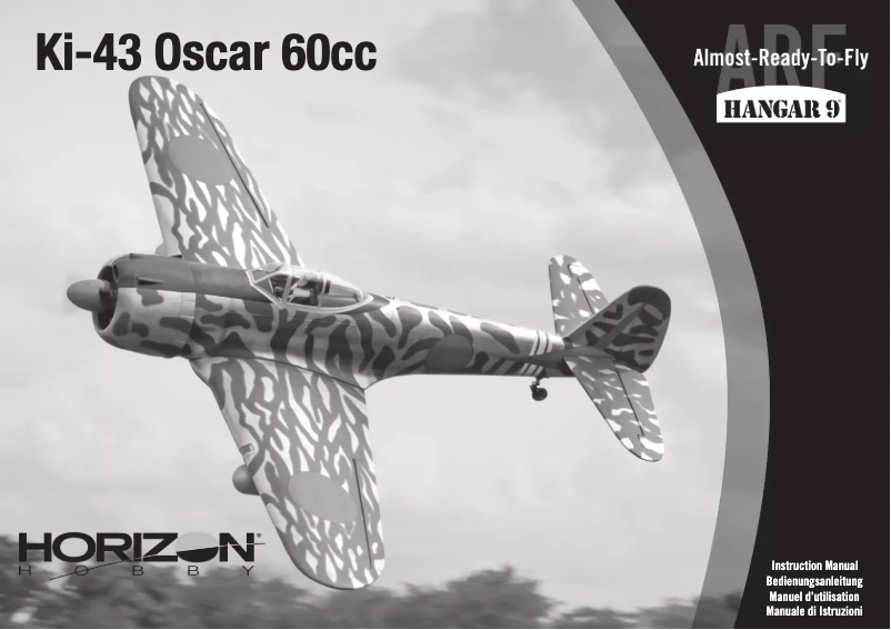 Image de la première page du manuel de l'appareil Ki-43 Oscar 60cc