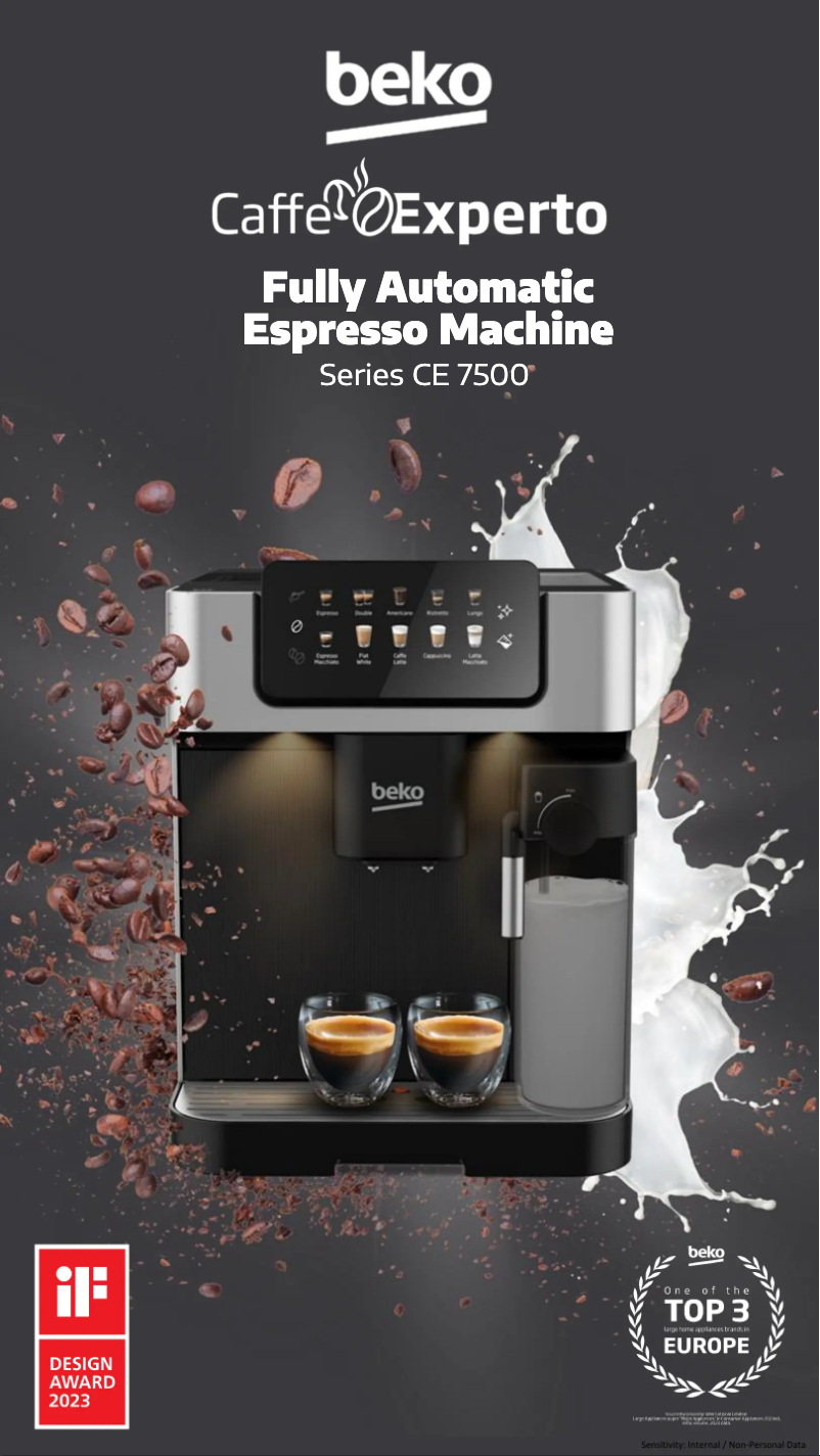 Page 1 de la notice Fiche technique Beko CEG 7304 X