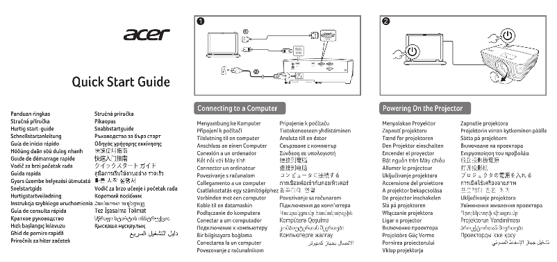 Page n°1 - Guide de démarrage rapide Acer PD2327W