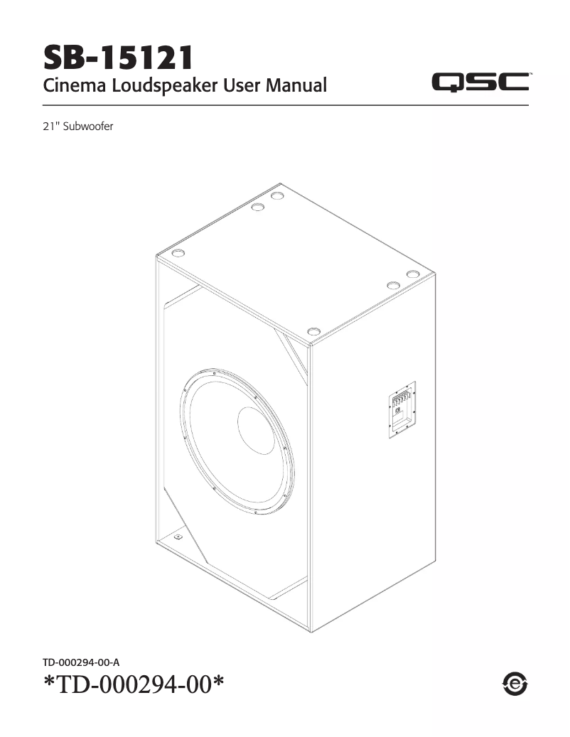 Page 1 de la notice Manuel utilisateur QSC SB-15121