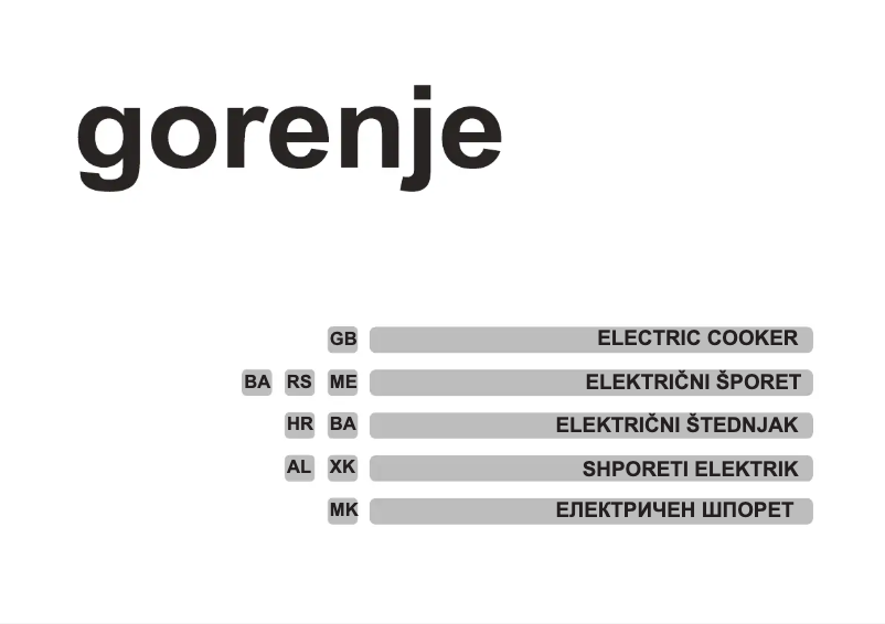 Page n°1 - Manuel utilisateur Gorenje E51102ABR