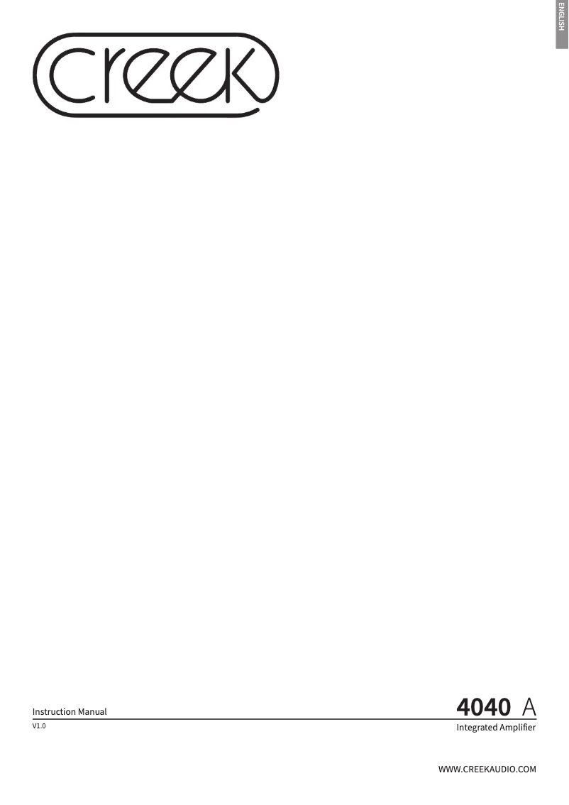 Page 1 de la notice Manuel utilisateur Creek 4040 A