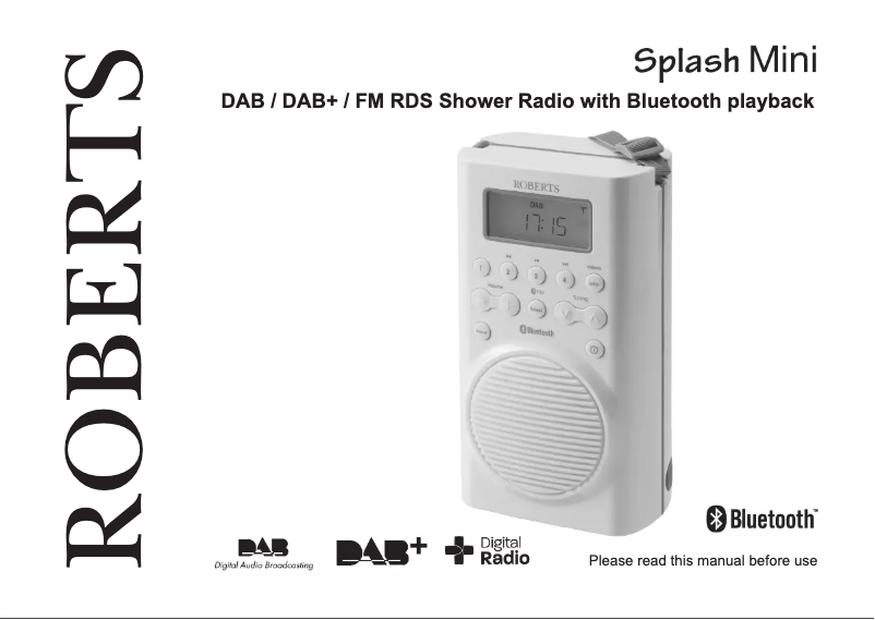 Image de la première page du manuel de l'appareil Splash Mini