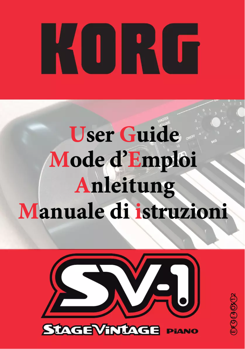 Page n°1 - Manuel utilisateur Korg SV-1 Black