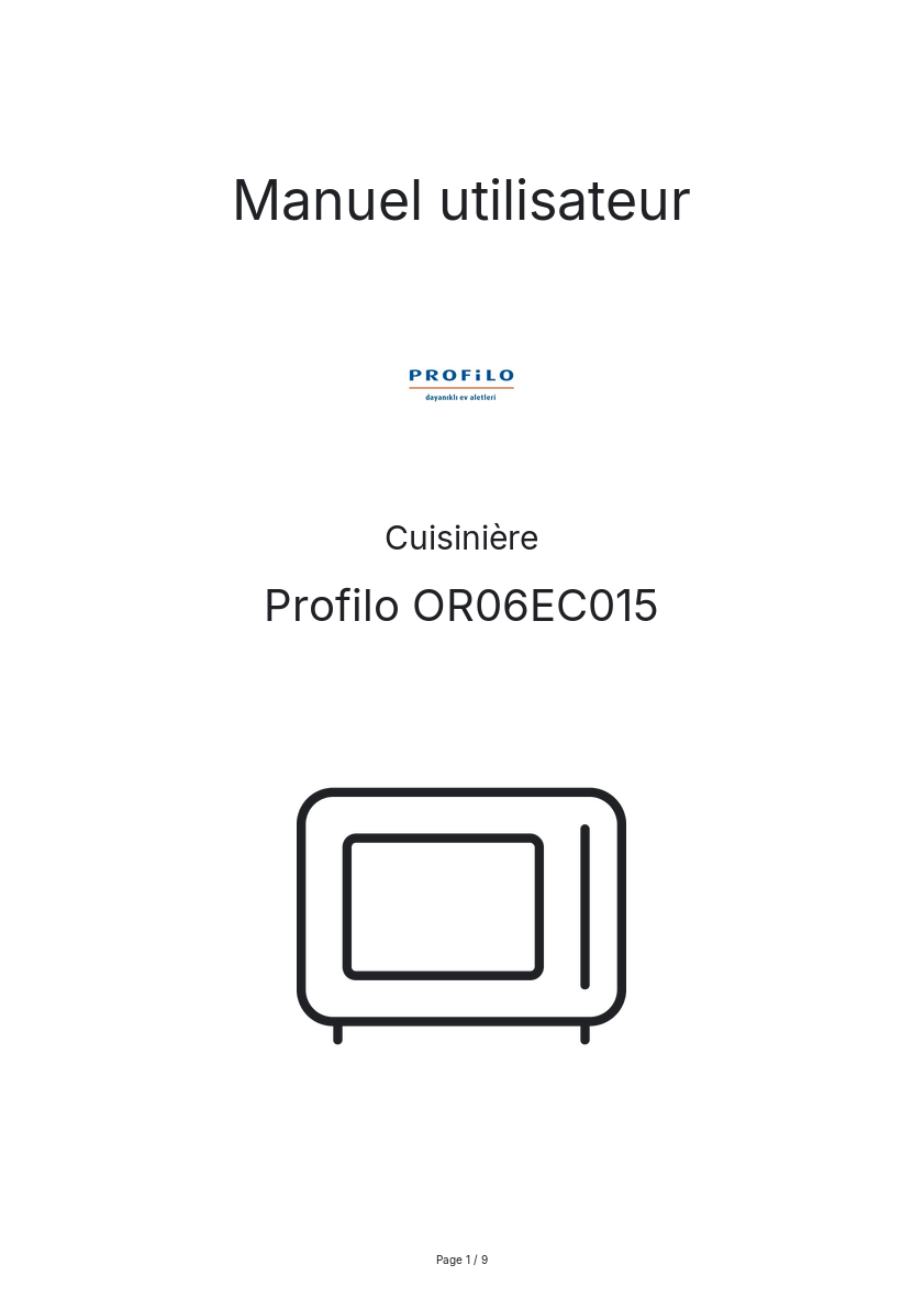 Image de la première page du manuel de l'appareil OR06EC015