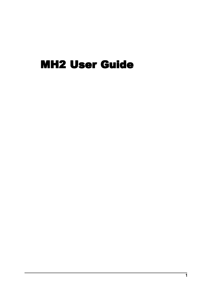 Image de la première page du manuel de l'appareil MH2