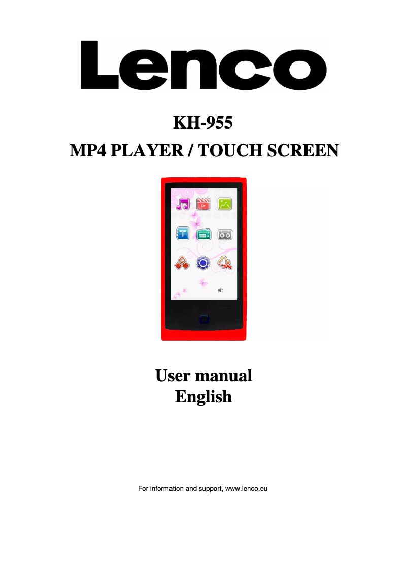 Page 1 de la notice Manuel utilisateur Lenco KH-955