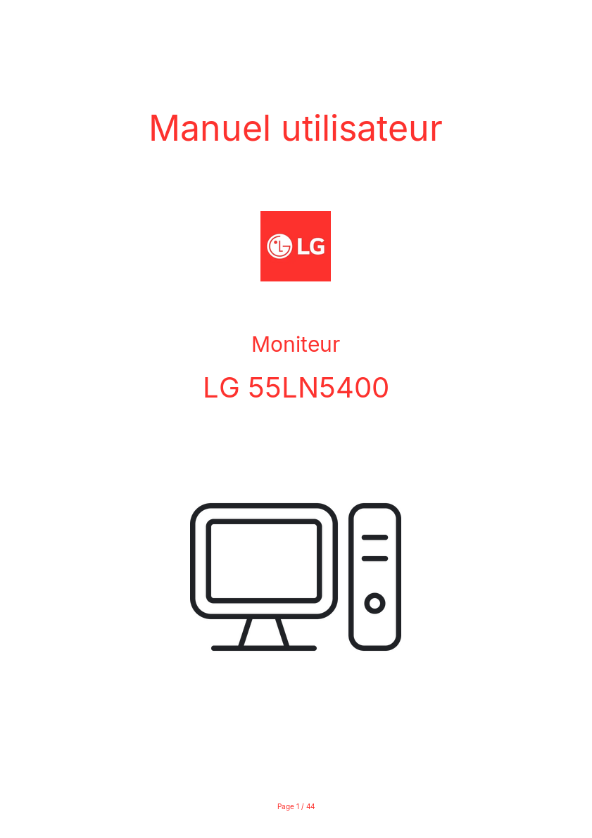 Page n°1 - Manuel utilisateur LG 55LN5400