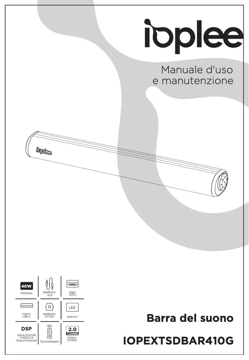 Page n°1 - Manuel utilisateur IOPLEE IOPEXTSDBAR410G
