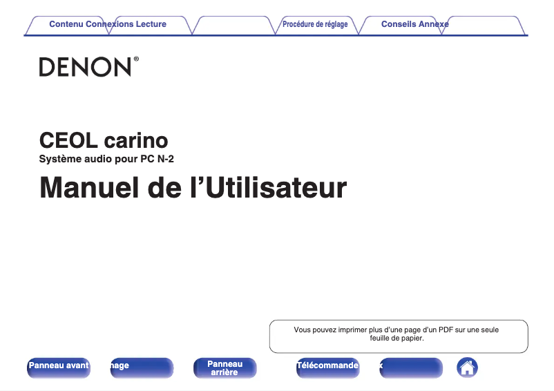 Page n°1 - Manuel utilisateur Denon Ceol Cariono