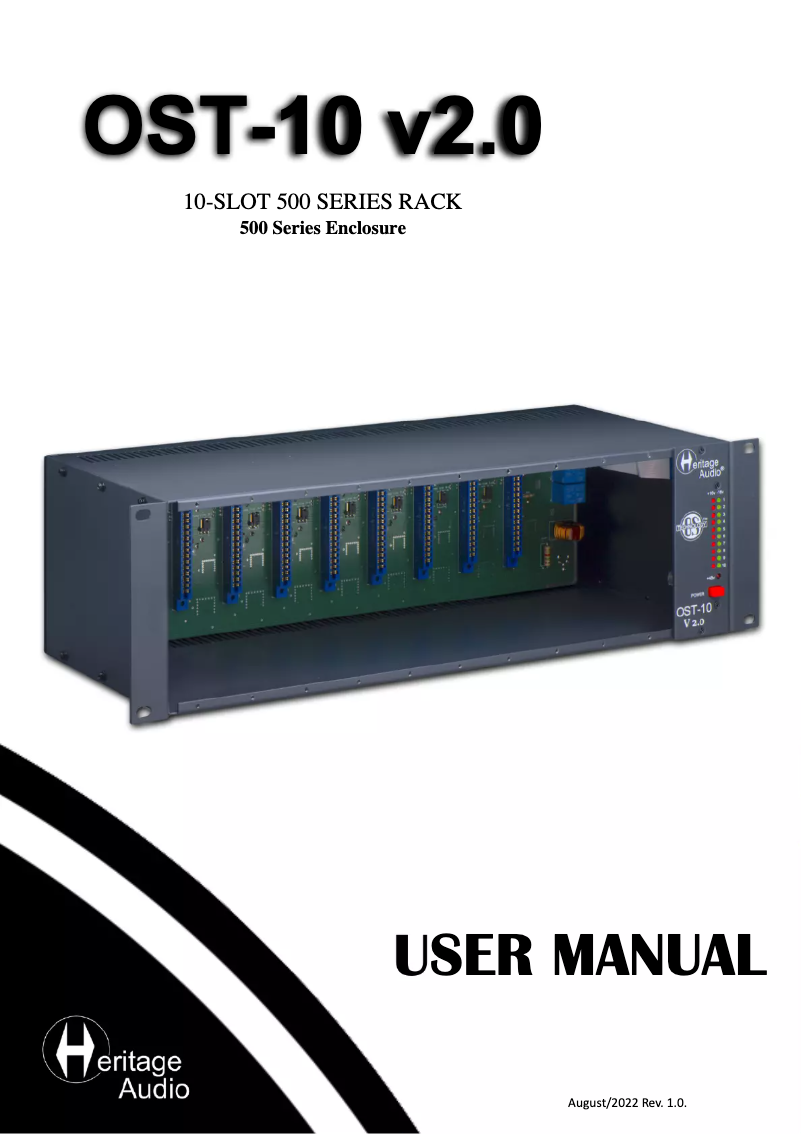 Page 1 de la notice Manuel utilisateur Heritage Audio OST-10 V2.0