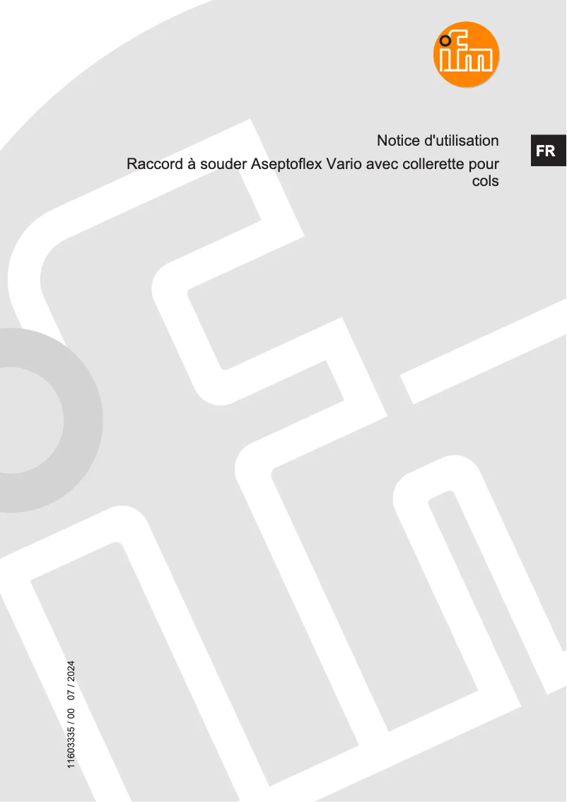 Page 1 de la notice Manuel utilisateur IFM E30559