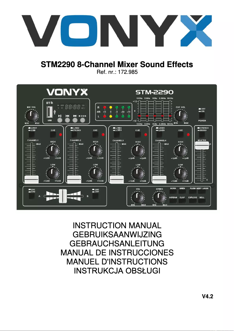 Page n°1 - Manuel utilisateur Vonyx STM2290