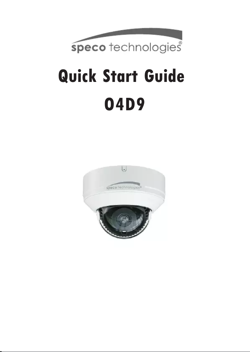 Page n°1 - Guide de démarrage rapide Speco Technologies ZIPL84D2