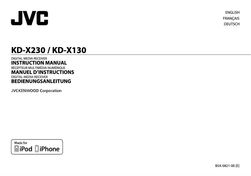 Page 1 de la notice Manuel utilisateur JVC KD-X230E