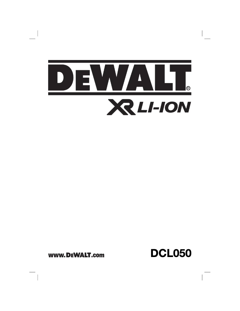 Page 1 de la notice Manuel utilisateur DeWalt DCL050