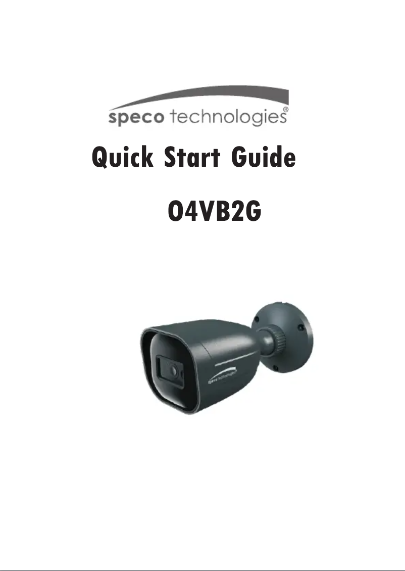 Page n°1 - Guide de démarrage rapide Speco Technologies O4VB2G