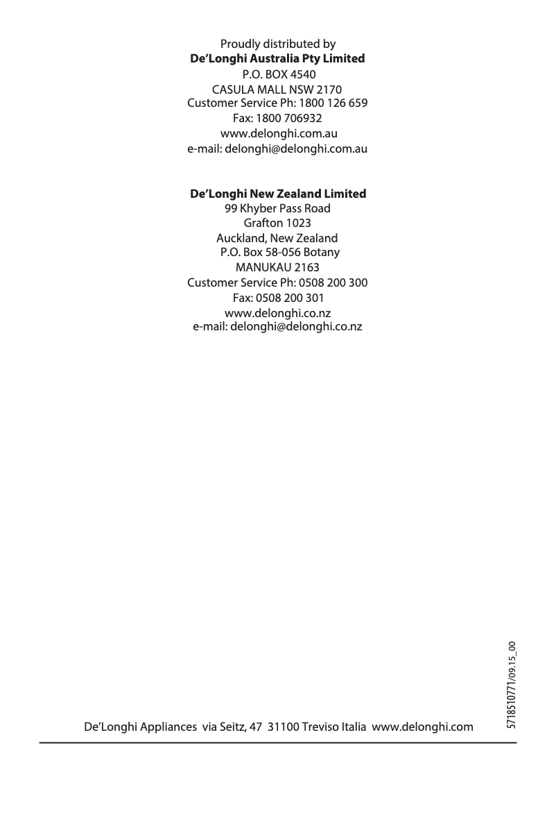 Page 1 de la notice Manuel utilisateur DeLonghi Radia S TRRS1224T