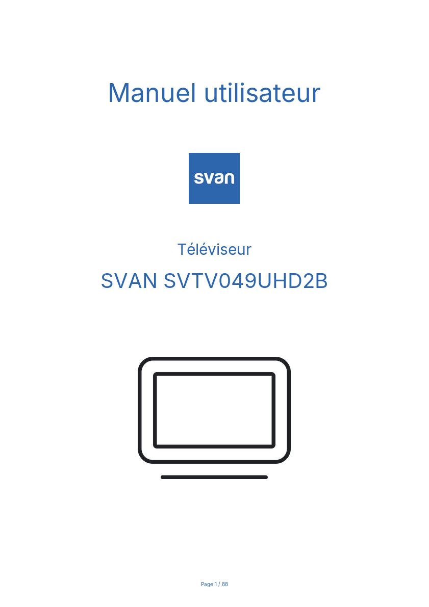 Image de la première page du manuel de l'appareil SVTV049UHD2B