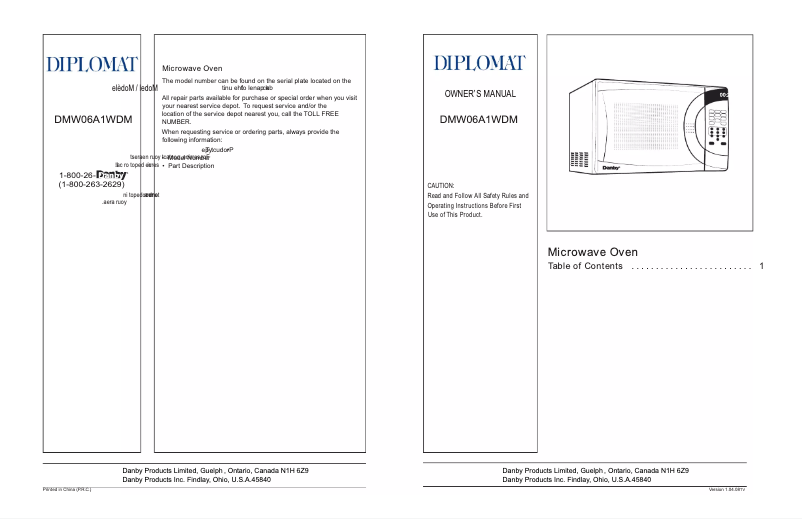 Página 1 del manual Manual de usuario Diplomat DMW06A1WDM