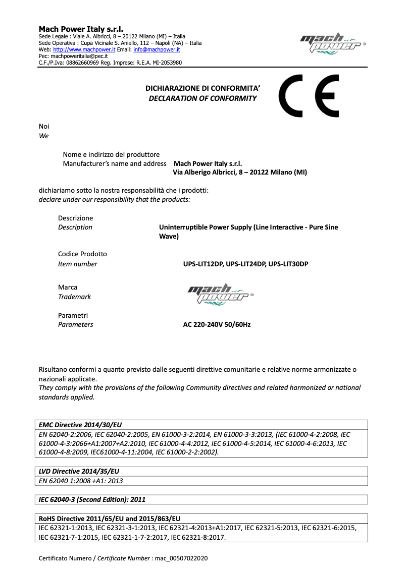 Image de la première page du manuel de l'appareil UPS-LIT24DP