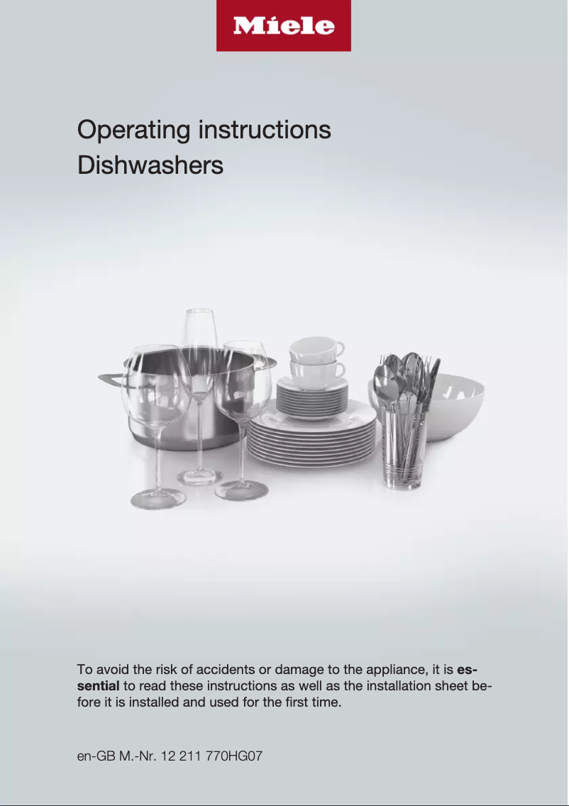 Page n°1 - Manuel utilisateur Miele G 5310 SC